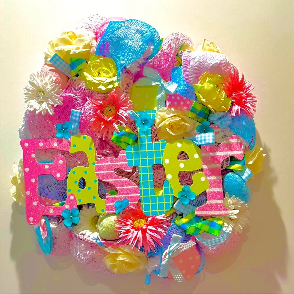 Easter wreath custom designed pink decor new bundle ceramic nesting bowls wooden